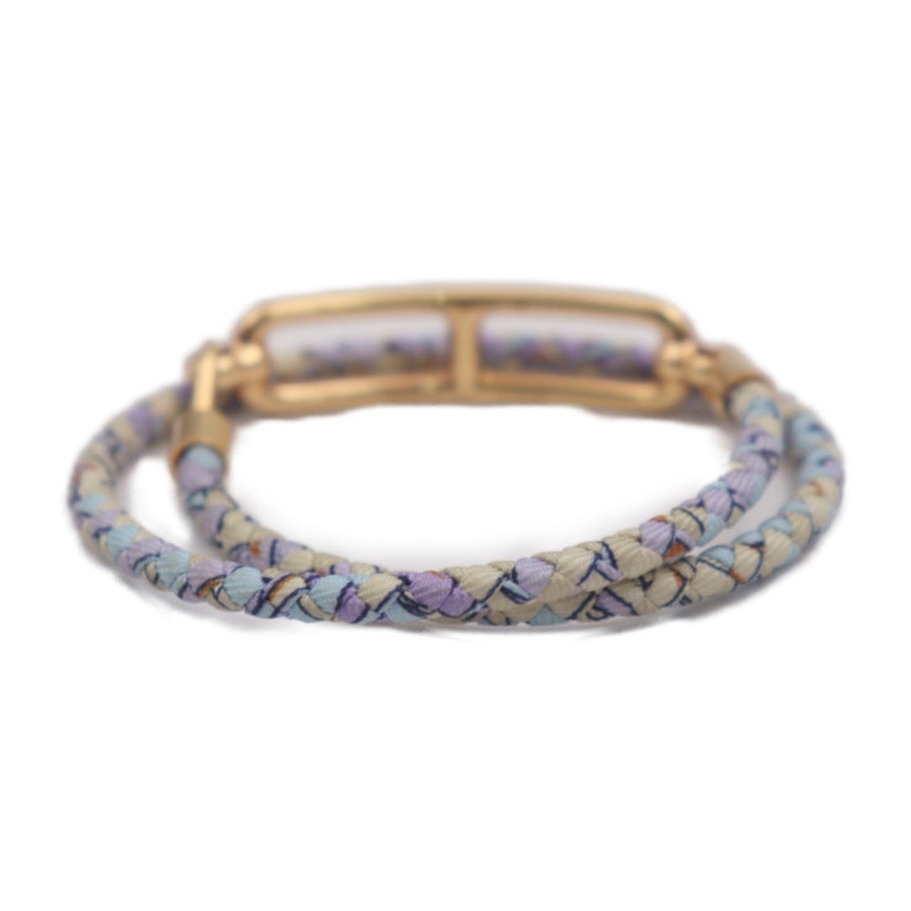 HERMES Hermes Luli Bracelet Silk Light Blue Purple Multicolor Chaine d'Ancre ... - Picture 2 of 5
